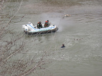 Hovercraft ice rescue on Lake Hood 