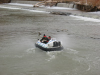 Hovercraft ice rescue on Lake Hood 