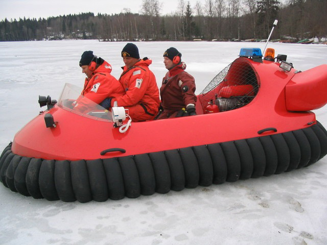 Neoteric Rescue Hovercraft Model 3626 Training On Ice